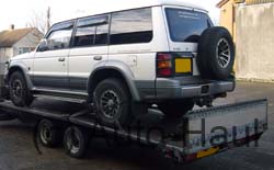 Long wheel base Pajero showing how easily we can load large 4x4s